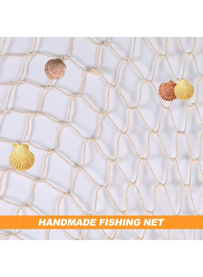 Decorative Fishing Net with Sea Shells, 1M*2M Nautical Fish Net Decoration Mediterranean Style Hanging Photo Netting Wall Hanging Decor for Party Home - Image 2